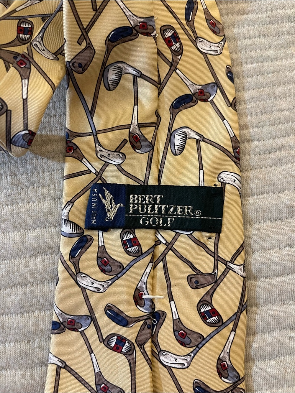 Vintage Bert Pulitzer Golf Tie All Silk Imported Golf Club Novelty Necktie USA - Picture 2 of 3